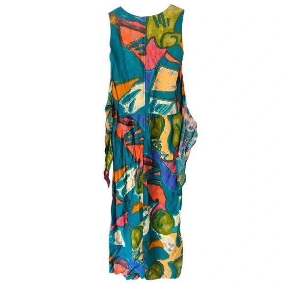 Vintage Rabbit Designs Womens Rayon Dress Sz 10 Mod Print Sleeveless - Picture 3 of 7